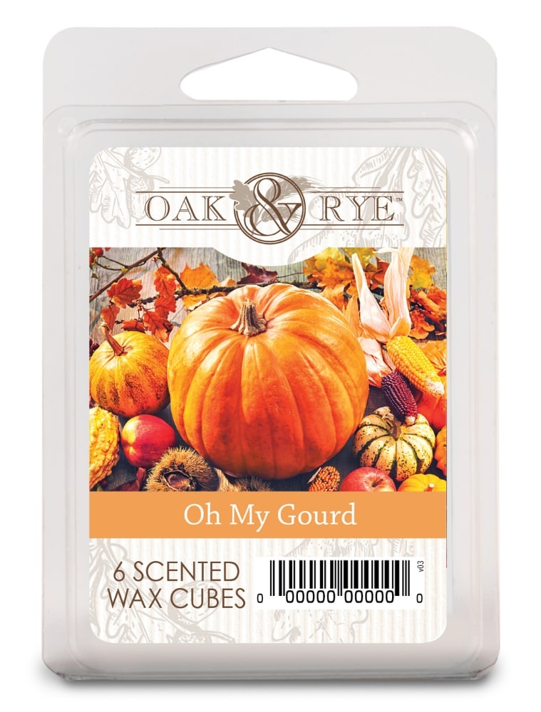 slide 1 of 1, Oak & Rye Wax Cubes 6 Count - Oh My Gourd, 6 ct; 2.5 oz