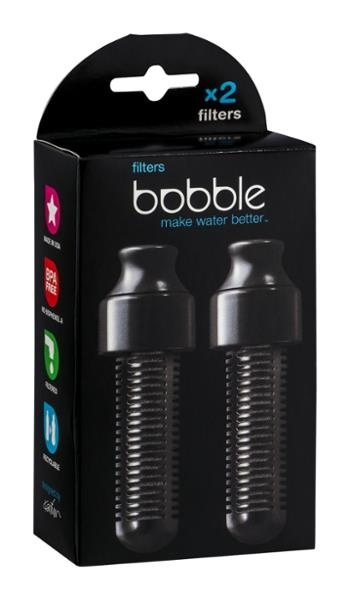 slide 1 of 1, bobble Black Replacement Water Bottle Filters, 2 ct