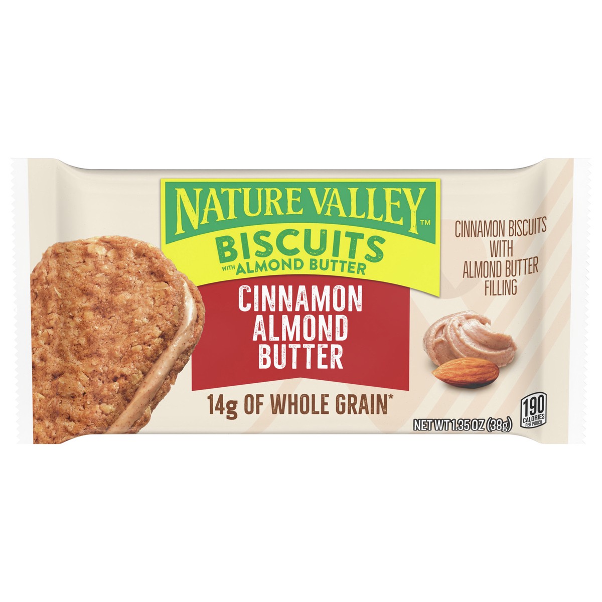 slide 1 of 9, Nature Valley Biscuits with Almond Butter, 1.35 oz