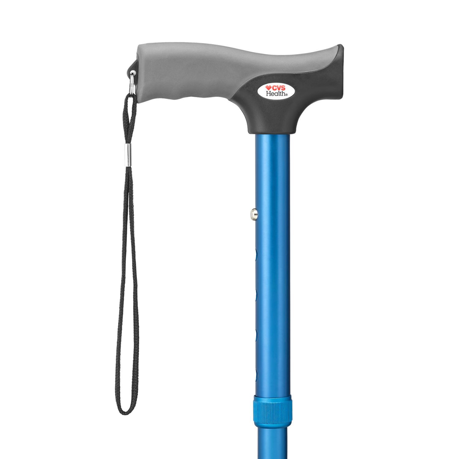 slide 4 of 5, Cvs Gel Grip Folding Cane, Blue, 1 ct