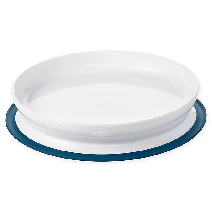 slide 1 of 8, OXO Tot Stick & Stay Plate - Navy, 1 ct