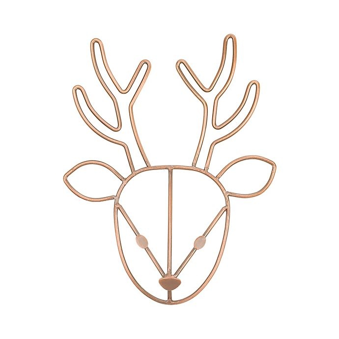 slide 1 of 3, Nojo Deer-Shaped Wire Nursery Wall Art - Copper, 1 ct