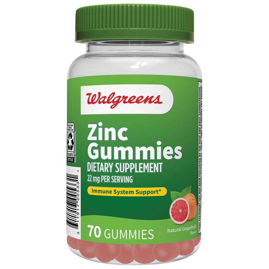 slide 1 of 5, Walgreens Zinc 22mg Gummies, 70 ct