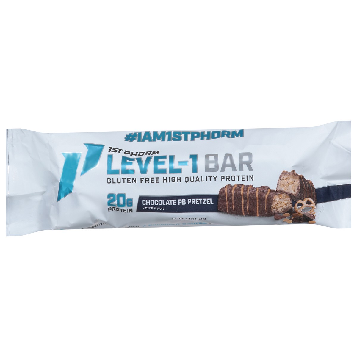 slide 7 of 14, 1st Phorm Chocolate PB Pretzel Level-1 Bar 2.15 oz, 2.15 oz