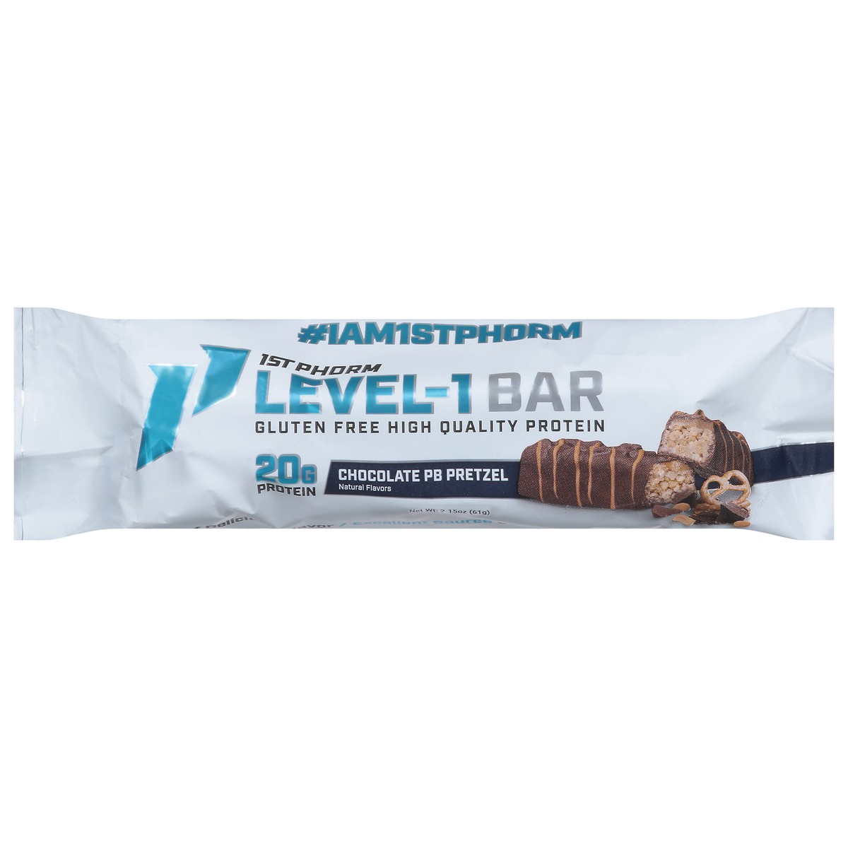 slide 14 of 14, 1st Phorm Chocolate PB Pretzel Level-1 Bar 2.15 oz, 2.15 oz