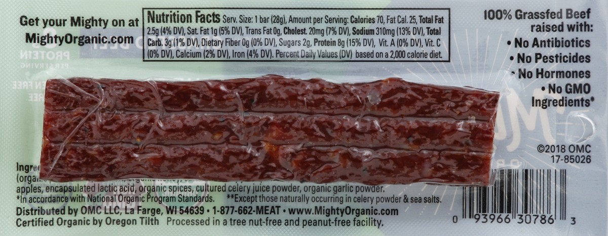 slide 6 of 6, Mighty Organic Organic Prairie Uncured Bacon Mighty Bar, 1 oz