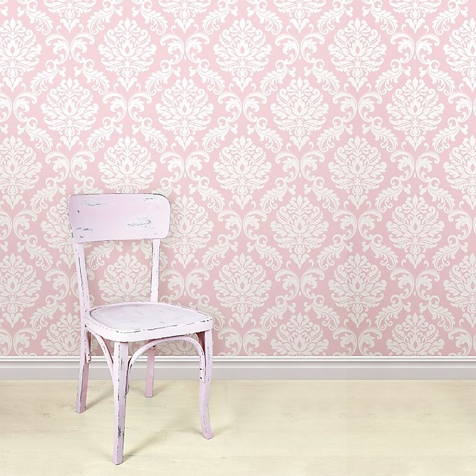 slide 1 of 2, WallPops! NuWallpaper Ariel Peel & Stick Wallpaper - Pink, 1 ct