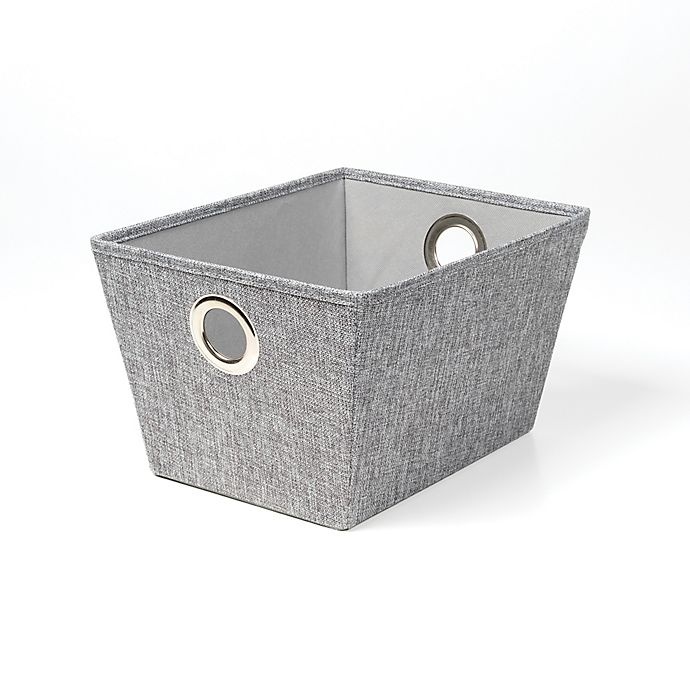 slide 1 of 1, SALT Medium Tweed Grommet Storage Bin - Grey, 1 ct