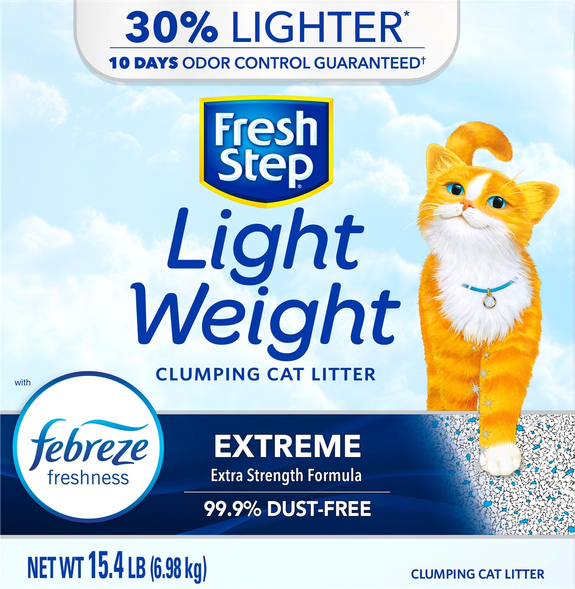 slide 3 of 7, Fresh Step Lightweight Extreme with Febreze Freshness Clumping scented Cat Litter, 15.4 lb