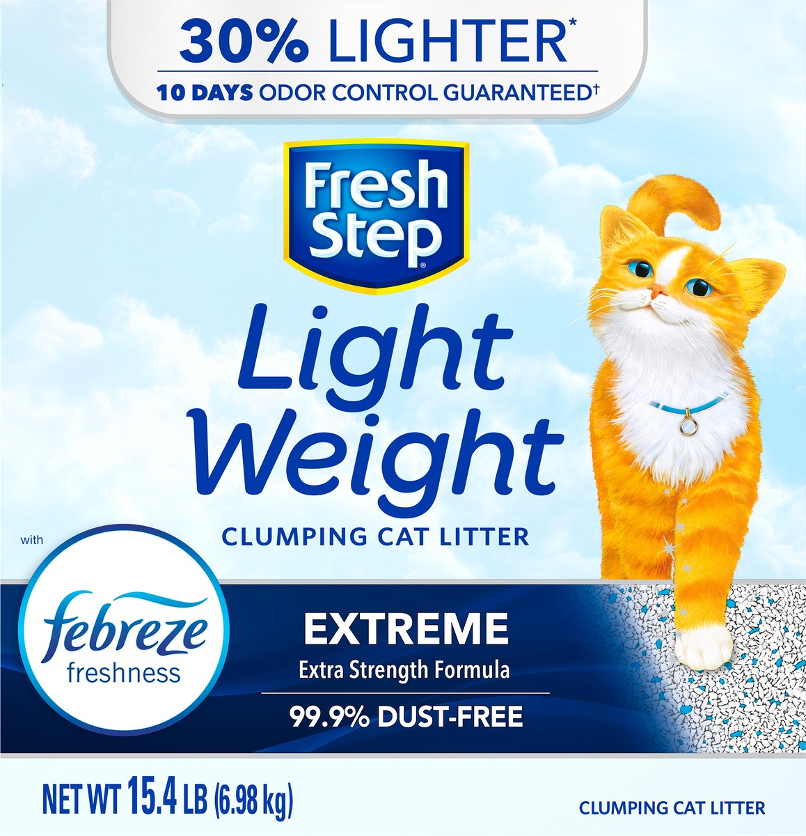 slide 2 of 7, Fresh Step Lightweight Extreme with Febreze Freshness Clumping scented Cat Litter, 15.4 lb