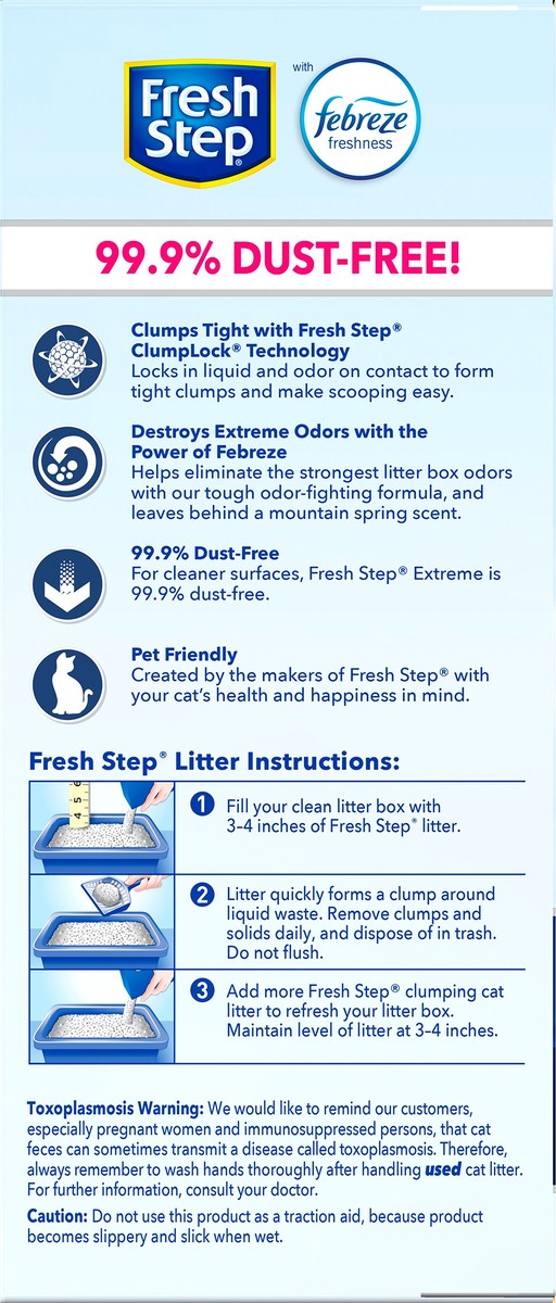 slide 4 of 7, Fresh Step Lightweight Extreme with Febreze Freshness Clumping scented Cat Litter, 15.4 lb