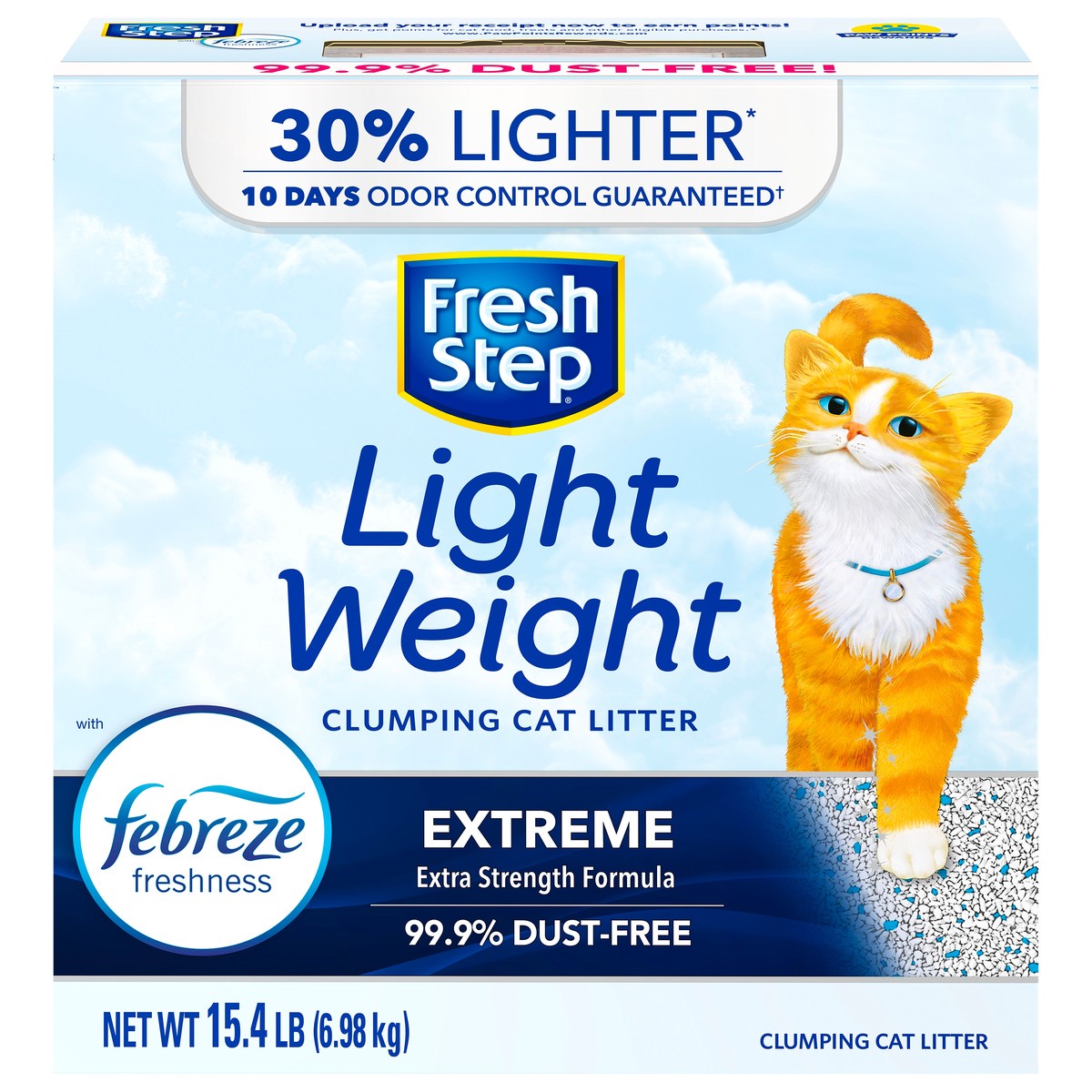 slide 1 of 7, Fresh Step Lightweight Extreme with Febreze Freshness Clumping scented Cat Litter, 15.4 lb