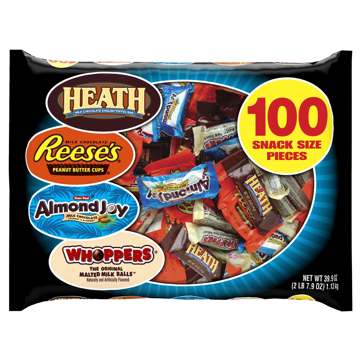 slide 1 of 2, Hershey's Snack Size Halloween Assortment Chocolate Pieces, 39.9 oz