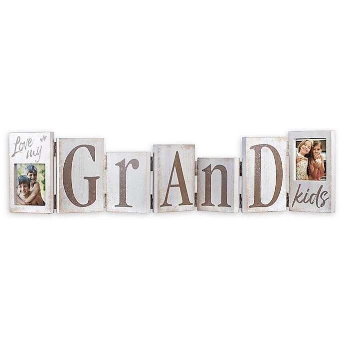 slide 1 of 1, Malden Hinged Grandkis Letters Picture Frame - Distressed White, 1 ct