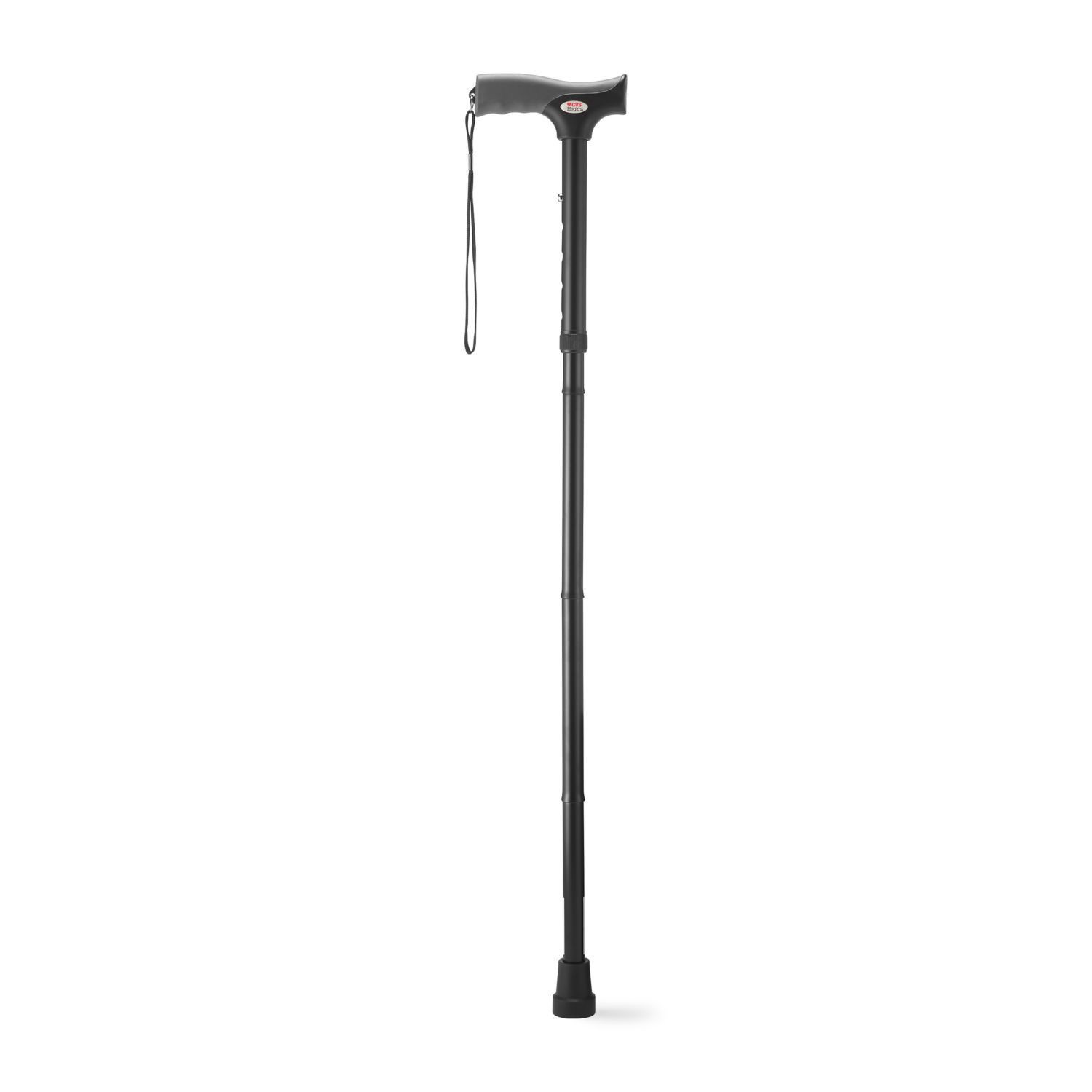 slide 5 of 6, Cvs Gel Grip Folding Cane, Black Shiny, 1 ct