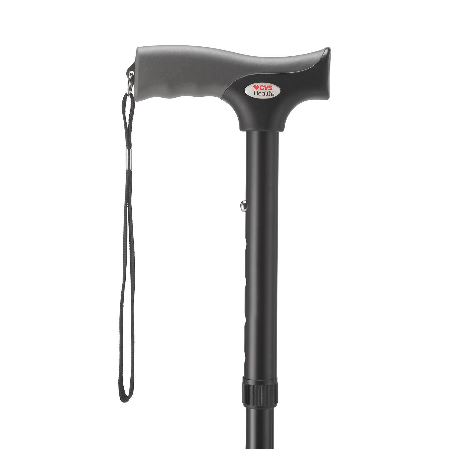 slide 4 of 6, Cvs Gel Grip Folding Cane, Black Shiny, 1 ct