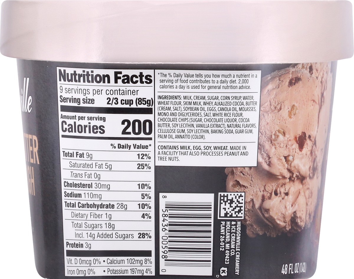 slide 9 of 9, Hudsonville Brownie Batter Cookie Dough Ice Cream 48 oz, 48 oz