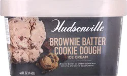 Hudsonville Brownie Batter Cookie Dough Ice Cream 48 oz