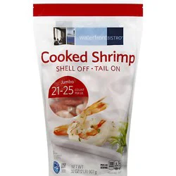 Waterfront Bistro Frozen Cooked Tail On Extra Large Shrimp 21-25 Ct - 2 Lb