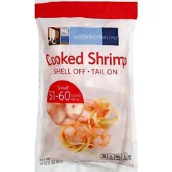 Waterfront Bistro Cooked Shell Off Tail On Shrimp 51-60 Ct - 32 Oz