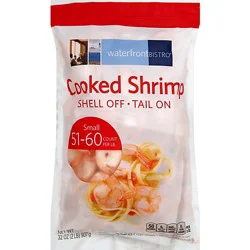 Waterfront Bistro Cooked Shell Off Tail On Shrimp 51-60 Ct - 32 Oz