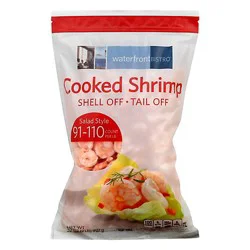 Waterfront Bistro Cooked Peeled Tail Off Salad Style Shrimp 91-110 Count - 32 Oz