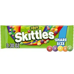 Skittles Sour Fruity Candy Share Size Bag - 3.3 Oz
