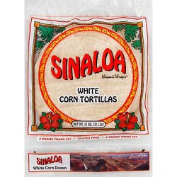 Sinaloa Tortillas Corn White Bag 12 Count - 11 Oz