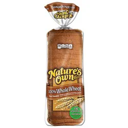 Natures Own 100% Whole Wheat Bread - 20 Oz