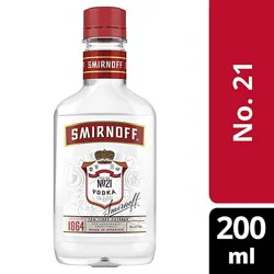 Smirnoff Vodka Triple Distilled Recipe No. 21 80 Proof - 200 Ml