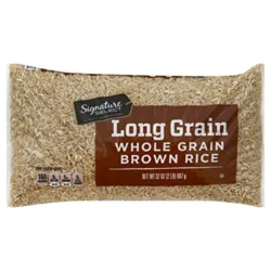 Signature Select Whole Grain Long Grain Brown Rice - 32 Oz