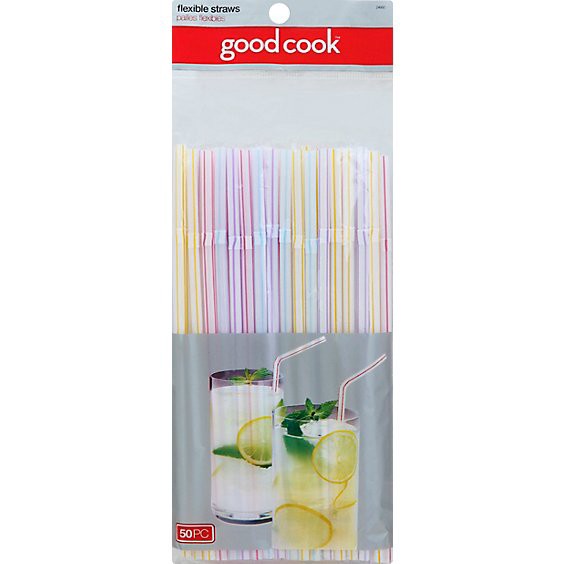 slide 1 of 1, Good Cook Straws Flexi - 50 Count, 50 ct