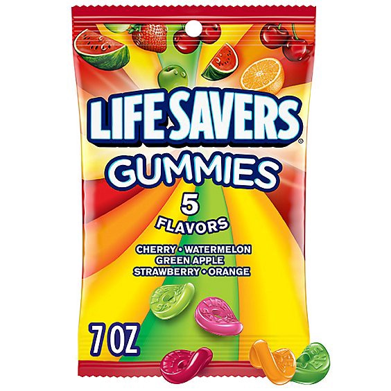 slide 1 of 6, Life Savers 5 Flavors Gummy Candy Bag - 7 Oz, 7 oz