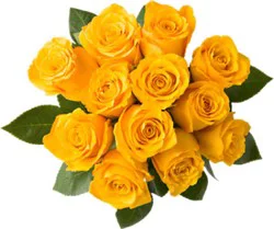 Overjoyed Boutique Rose Yellow Orange Guar - 12 Stem