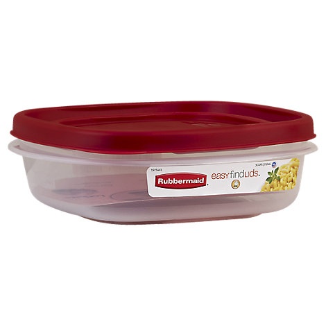 slide 1 of 1, Rubbermaid Easy Find Lids Container 3 Cup Square - Each, 1 ct