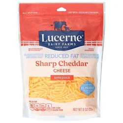 Lucerne Cheese Shredded Sharp Cheddar Reduced Fat - 8 Oz