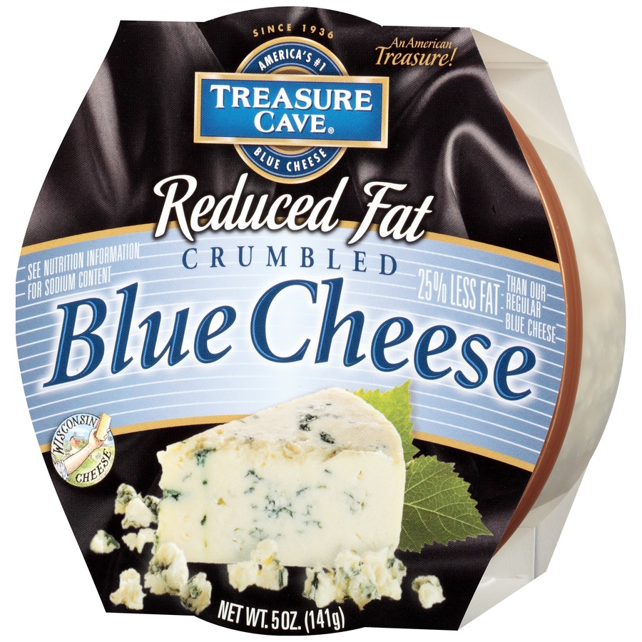 slide 7 of 8, Treasure Cave Reduced Fat Crumbled Blue Cheese, 5 oz