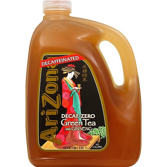 slide 1 of 1, Arizona Green Tea With Ginseng Decaf-Zero - 128 Fl. Oz., 128 fl oz