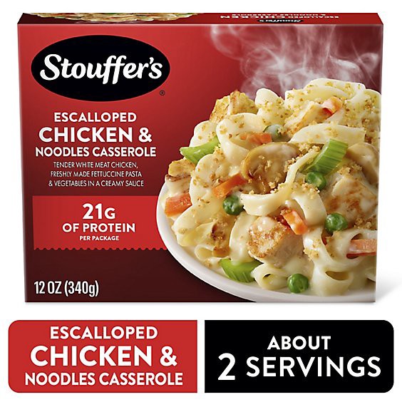 slide 1 of 11, Stouffers Escalloped Chicken And Noodles Frozen Meal - 12 Oz, 12 oz