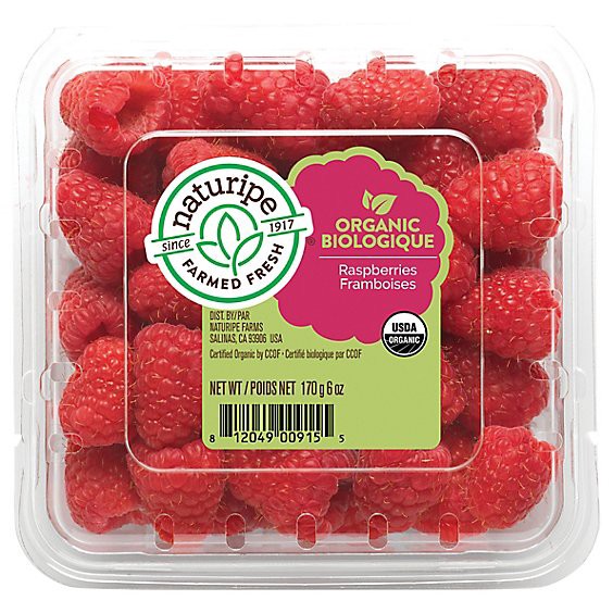 slide 1 of 1, Organic Raspberries Prepacked - 6 Oz, 6 oz