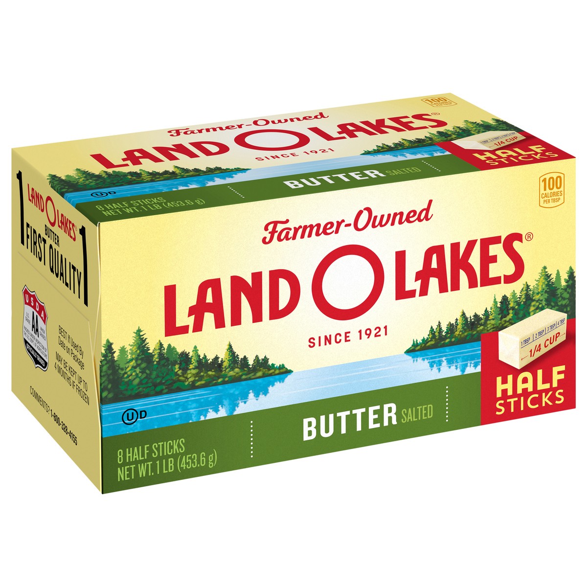 slide 2 of 11, Land O Lakes Salted Butter In Half Sticks Pack - 8 - 1 Lb, 16 oz