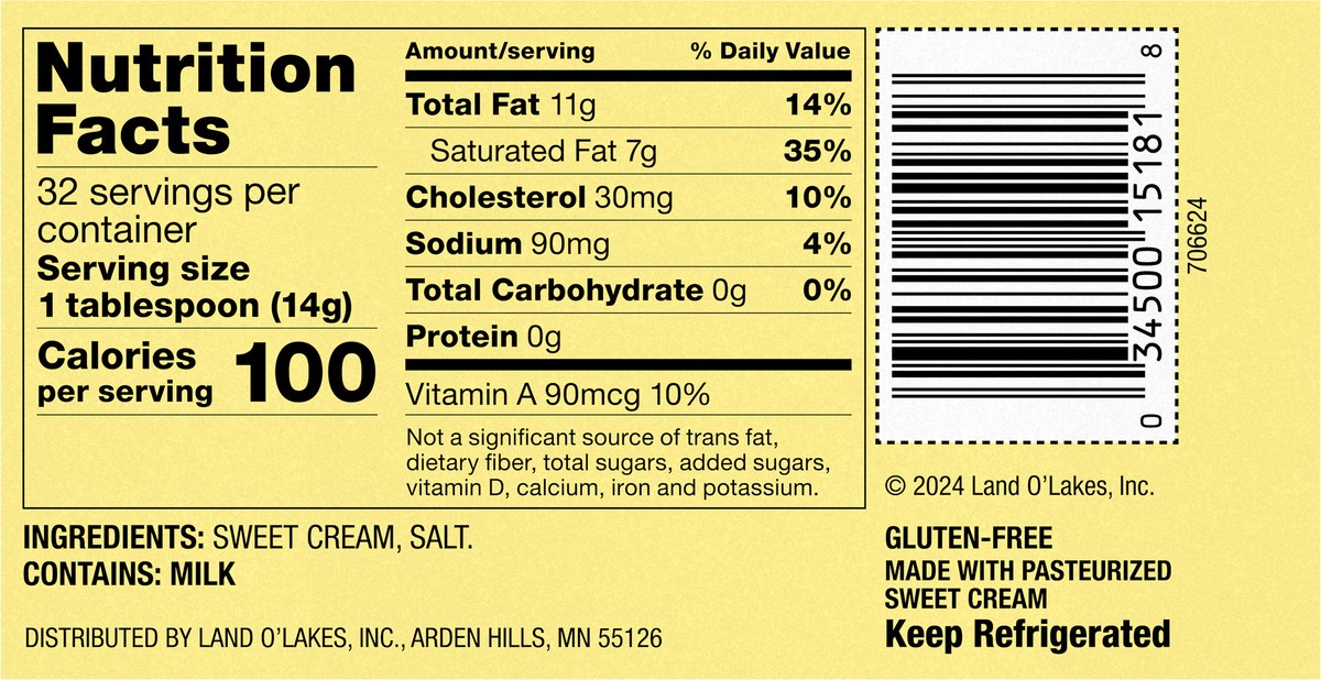 slide 9 of 11, Land O Lakes Salted Butter In Half Sticks Pack - 8 - 1 Lb, 16 oz