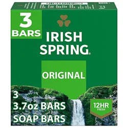 Irish Spring Deodorant Soap Bars Original - 3-3.75 Oz