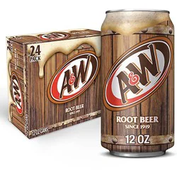A&w Root Beer Soda In Can - 24-12 Fl. Oz.