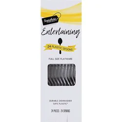 Signature Select Spoons Plastic Party White Full Box - 24 Count