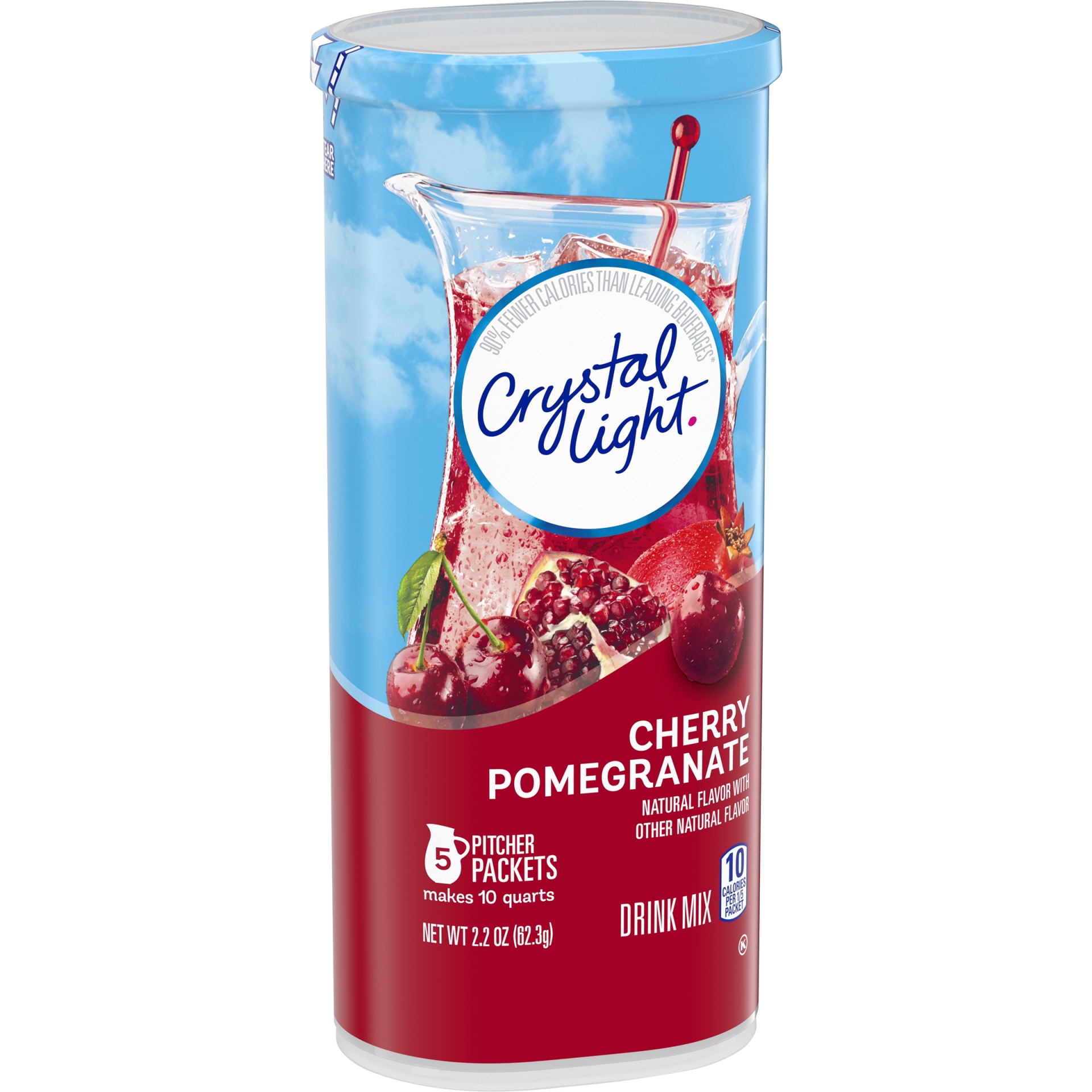 slide 6 of 10, Crystal Light Cherry Pomegranate Naturally Flavored Powdered Drink Mix, 5 ct Pitcher Packets, 