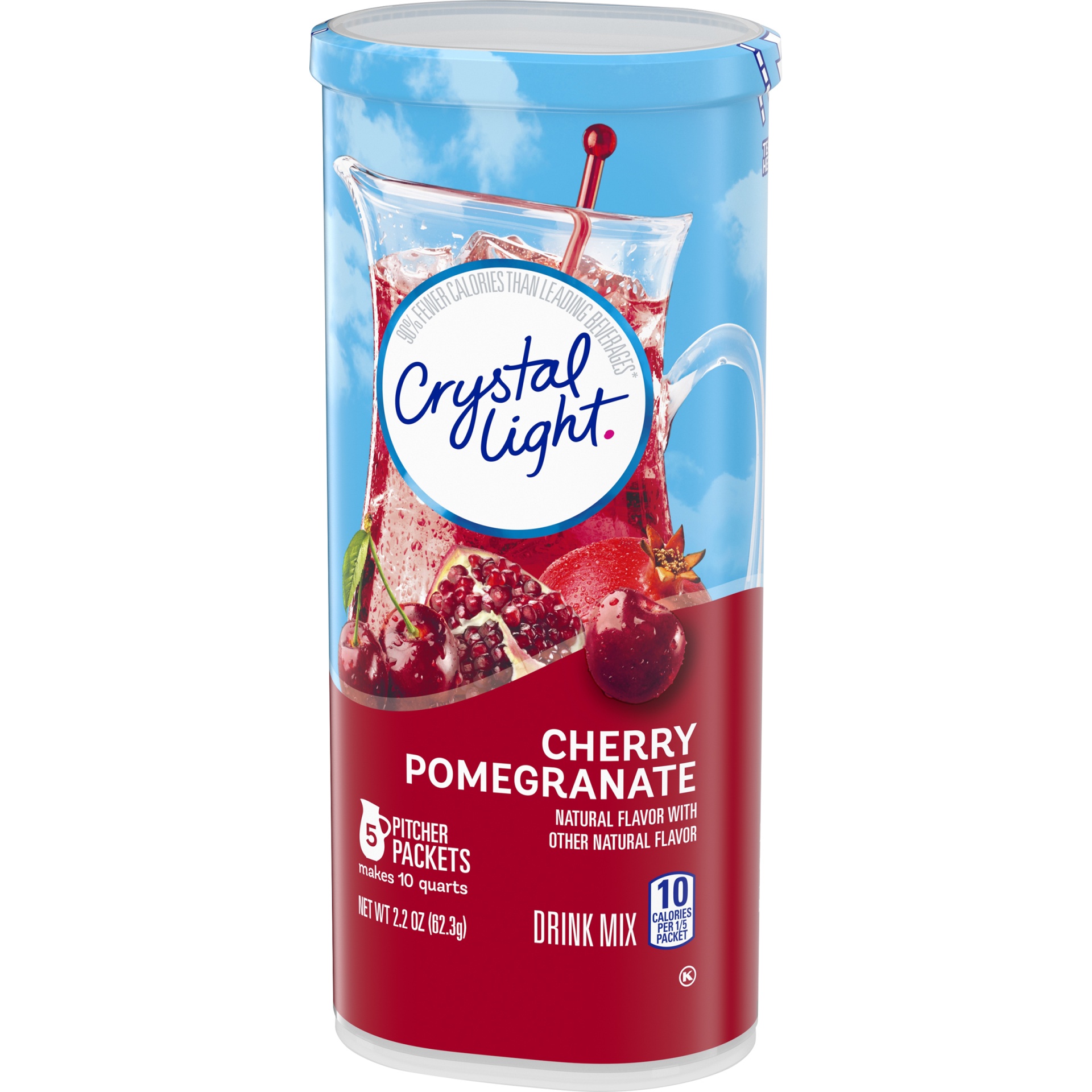 slide 7 of 10, Crystal Light Cherry Pomegranate Naturally Flavored Powdered Drink Mix, 5 ct Pitcher Packets, 