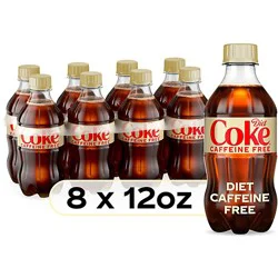 Diet Coke Caffeine Free Soda Soft Drinks Pack - 8-12 Fl. Oz.