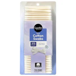 Signature Select/care Cotton Swabs 100% Pure Double Tipped - 375 Count