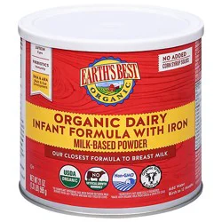Earths Best Organic Infant Formula With Iron Dha & Ara Powder - 21 Oz